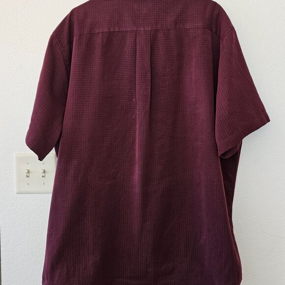 Croft & Barrow Men's Short Sleeve Shirt Size XXL Maroon Checked Design - Picture 3 of 4